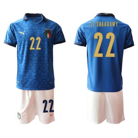 Italien Fotbollströjor Stephan El Shaarawy 22 Barn Hemma tröja EM 2020 Kortärmad